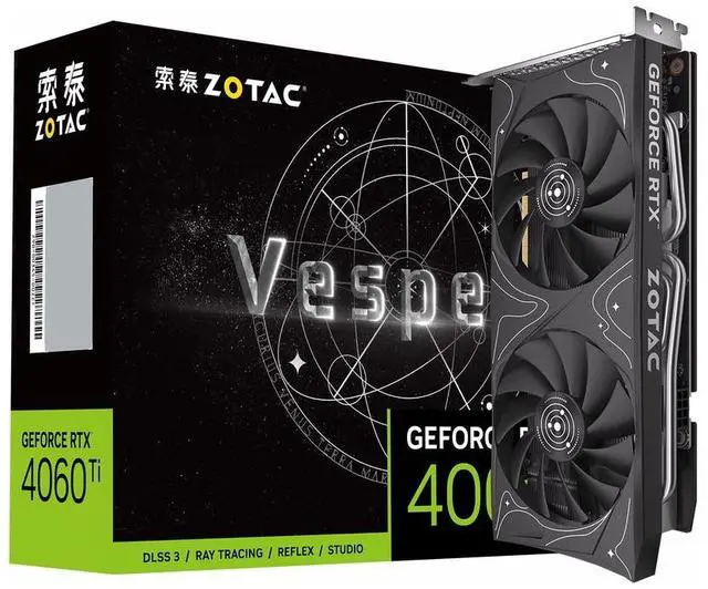 Alt view image 7 of 7 - ZOTAC GeForce RTX 4060Ti-8GB NEBULAE OC Graphics Card, Gaming, AI Design, Video Editing, 3D Rendering, 3 x DP, 1 x HDMI, 8GB GDDR6, 128-bit, Express 4.0 8x, 2550MHz, 18Gbps