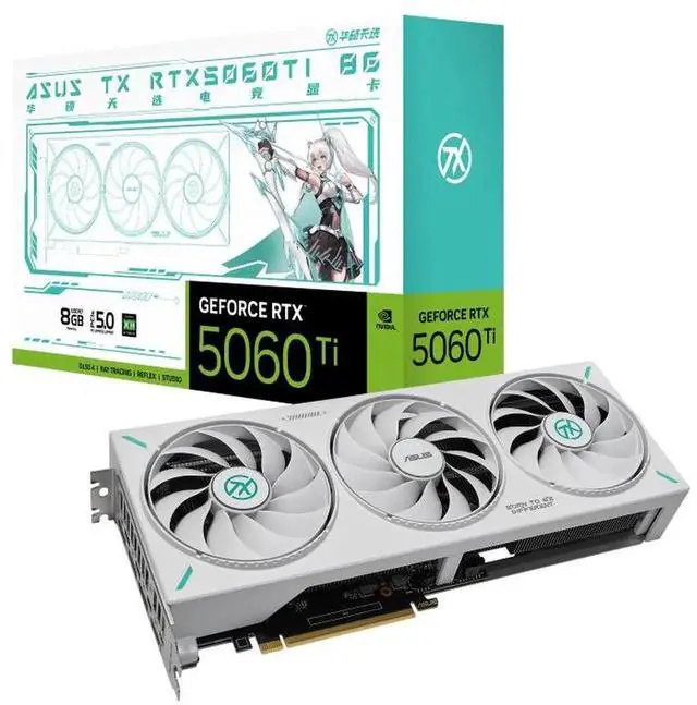 Alt view image 4 of 6 - ASUS TX Gaming GeForce RTX 5060 Ti OC Gaming Graphics Card (PCIe 5.0, 8GB GDDR7, DLSS 4, HDMI 2.1b, DisplayPort 2.1b, AI performance 772TOPs) TX-RTX5060 Ti-O8G-GAMING