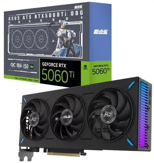 Alt view image 7 of 7 - ASUS ATS GeForce RTX 5060 Ti 8GB 128-Bit GDDR7 PCI Express 5.0 x8 DLSS 4.0 Graphics Card ATS-RTX5060TI-O8G