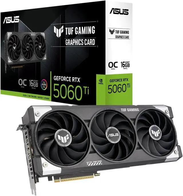 Alt view image 7 of 7 - ASUS TUF Gaming GeForce RTX 5060 Ti 16GB 128-Bit GDDR7 PCI Express 5.0 x8 DLSS 4.0 Graphics Card TUF-RTX5060TI-O16G-GAMING