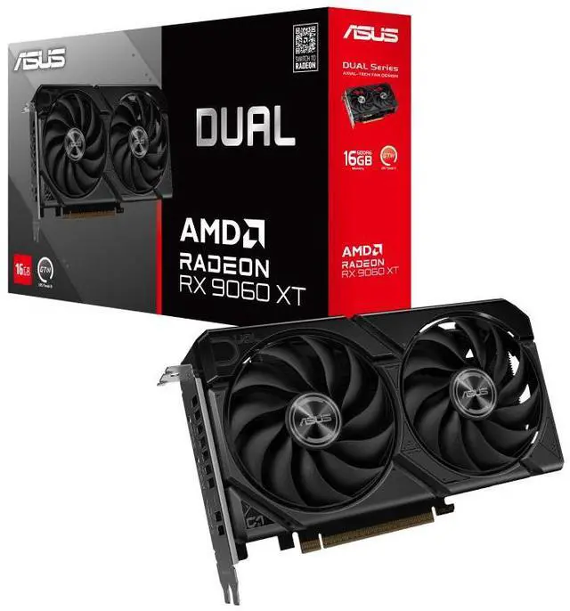 Alt view image 7 of 7 - ASUS DUAL Radeon RX 9060 XT 16GB GDDR6 PCI Express 5.0 x16 ATX Graphics Card DUAL-RX9060XT-16G RX 9060XT 16GB
