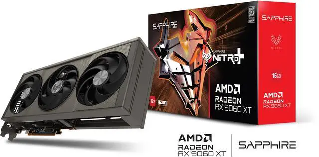 Alt view image 7 of 7 - SAPPHIRE NITRO+ Radeon RX 9060 XT 16GB GDDR6 PCI Express 5.0 x16 ATX Graphics Card