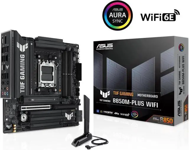 Main image of ASUS TUF GAMING B850  PLUS WIFI Motherboard, AM5 interface for Rui Long 9000/8000/7000, 14+2+1 (80A) power supply, DDR5, 2.5G network / WiFi7, Dual M.2 PCIe5.0, AURA SYNC Divine Light Sync