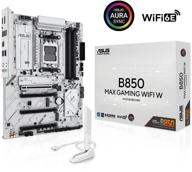 Alt view image 7 of 7 - ASUS B850 MAX GAMING WIFI W AMD B850 ATX motherboard AM5 DDR5, PCle 5.0 Ready, three M.2slots, Wi-Fi 6E, Realtek 2.5GbEthernet, rear USB 10Gbps Type-A & Type-c, BlOS FlashBack, Aura Sync