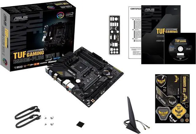 Alt view image 7 of 7 - ASUS TUF GAMING B550M-PLUS WIFI II Heavy Gunner Motherboard, 8+2-Phase Power Supply , PCIe 4.0. WiFi 6, Bi-directional AI Noise Cancellation , AURA SYNC Divine Light Sync