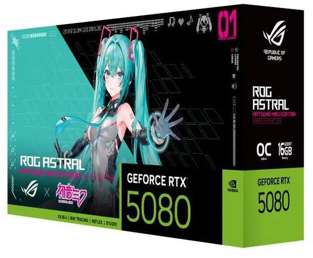 Alt view image 7 of 7 - ASUS ROG-ASTRAL MIKU-C GeForce RTX 5080 16GB GDDR7 OC Edition ROG-ASTRAL-RTX5080-O16G-MIKU-C PCI-Express 5.0 DLSS 4.0 Graphics Card