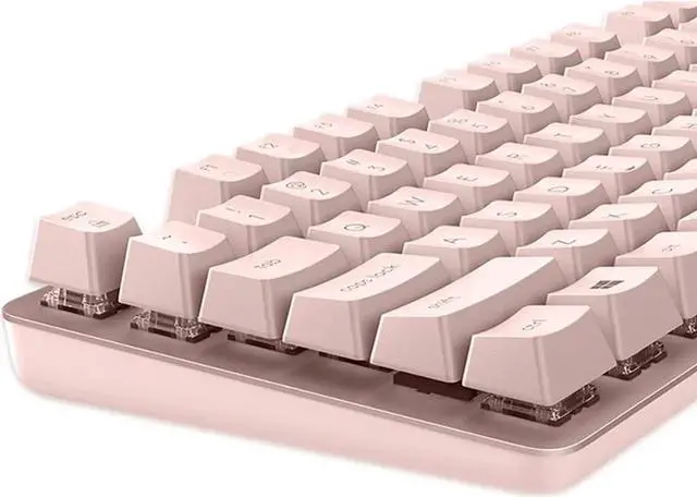 Alt view image 2 of 6 - Logitech K835 TKL pink MECHANICAL Wired Mechanical Gaming Keyboard, Curved Keycaps, 84-Key Compact Design, Aluminum, 12 Dual Function FN Pushbuttons, PC/Mac Compatible - Red Switch (Red lactile)