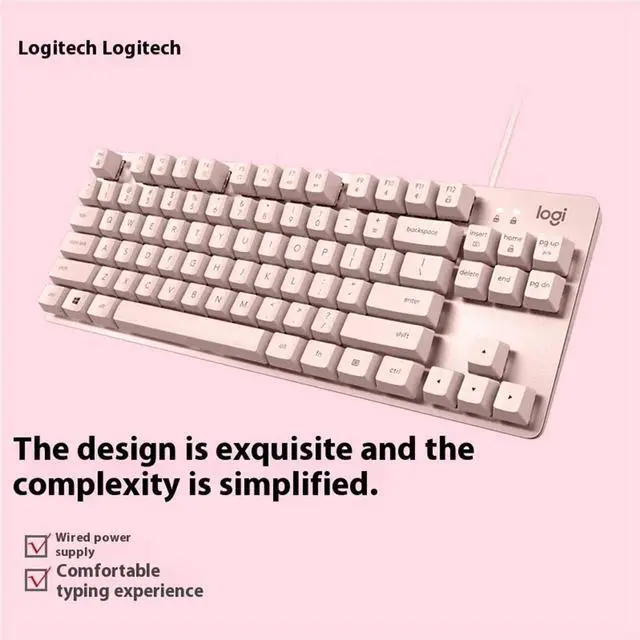 Alt view image 5 of 6 - Logitech K835 TKL pink MECHANICAL Wired Mechanical Gaming Keyboard, Curved Keycaps, 84-Key Compact Design, Aluminum, 12 Dual Function FN Pushbuttons, PC/Mac Compatible - Red Switch (Red lactile)
