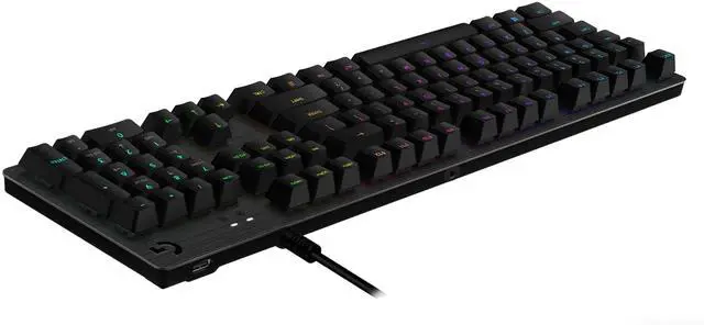 Alt view image 2 of 7 - Logitech G512 LIGHTSYNC RGB Mechanical Gaming Keyboard, Carbon Fiber English Layout GX Switches, Aircraft Grade Aluminum Alloy, 26 Keys Punchless, Macro Programming, USB Direct, Black, Red Shaft