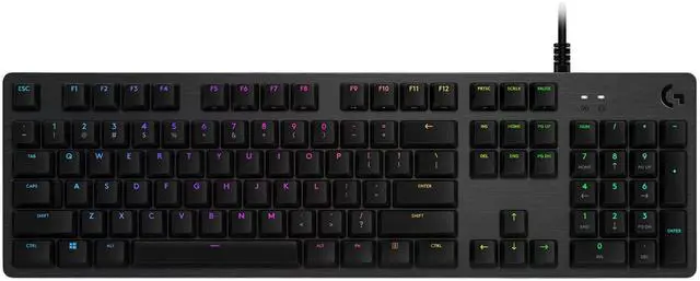 Alt view image 4 of 7 - Logitech G512 LIGHTSYNC RGB Mechanical Gaming Keyboard, Carbon Fiber English Layout GX Switches, Aircraft Grade Aluminum Alloy, 26 Keys Punchless, Macro Programming, USB Direct, Black, Red Shaft