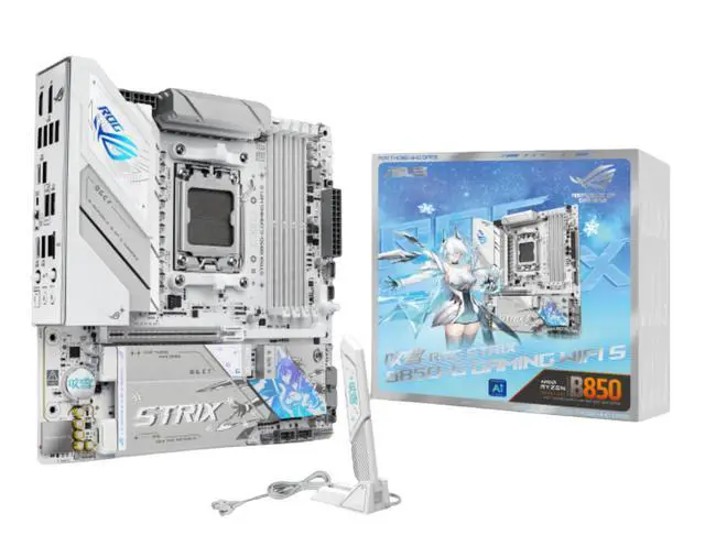 Alt view image 4 of 7 - ASUS ROG Strix B850-G Gaming WiFi S Motherboard & AMD Ryzen 5 9600X CPU Combo, AMD AM5 B850 mATX white Motherboard, DDR5 WIFI 7,4x M.2, PCIe 5.0 x16, USB 20Gbps Type-C, Ryzen 5 9000 Series