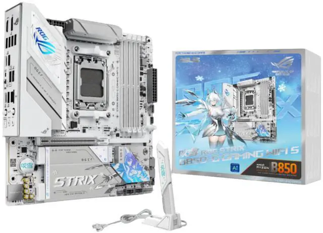 Alt view image 4 of 7 - ASUS ROG Strix B850-G Gaming WiFi S Motherboard & AMD Ryzen 9 9950X3D CPU Combo, AMD AM5 B850 mATX white Motherboard, DDR5 WIFI 7,4x M.2, PCIe 5.0 x16, USB 20Gbps Type-C, Ryzen 9 9000 Series