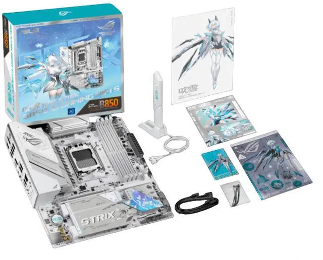 Alt view image 7 of 7 - ASUS ROG Strix B850-G Gaming WiFi S Motherboard & AMD Ryzen 9 9950X3D CPU Combo, AMD AM5 B850 mATX white Motherboard, DDR5 WIFI 7,4x M.2, PCIe 5.0 x16, USB 20Gbps Type-C, Ryzen 9 9000 Series