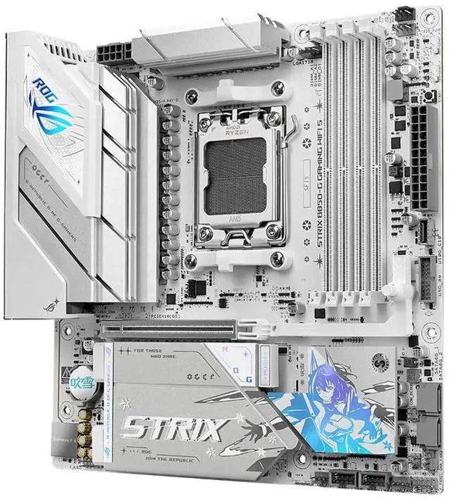 Alt view image 3 of 7 - ASUS ROG Strix B850-G Gaming WiFi S Motherboard & AMD Ryzen 9 9950X3D CPU Combo, AMD AM5 B850 mATX white Motherboard, DDR5 WIFI 7,4x M.2, PCIe 5.0 x16, USB 20Gbps Type-C, Ryzen 9 9000 Series