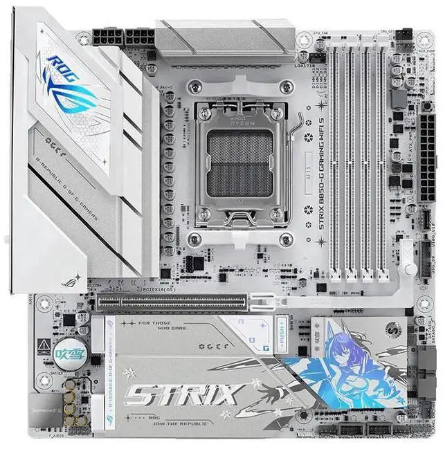 Alt view image 2 of 7 - ASUS ROG Strix B850-G Gaming WiFi S Motherboard & AMD Ryzen 9 9950X3D CPU Combo, AMD AM5 B850 mATX white Motherboard, DDR5 WIFI 7,4x M.2, PCIe 5.0 x16, USB 20Gbps Type-C, Ryzen 9 9000 Series