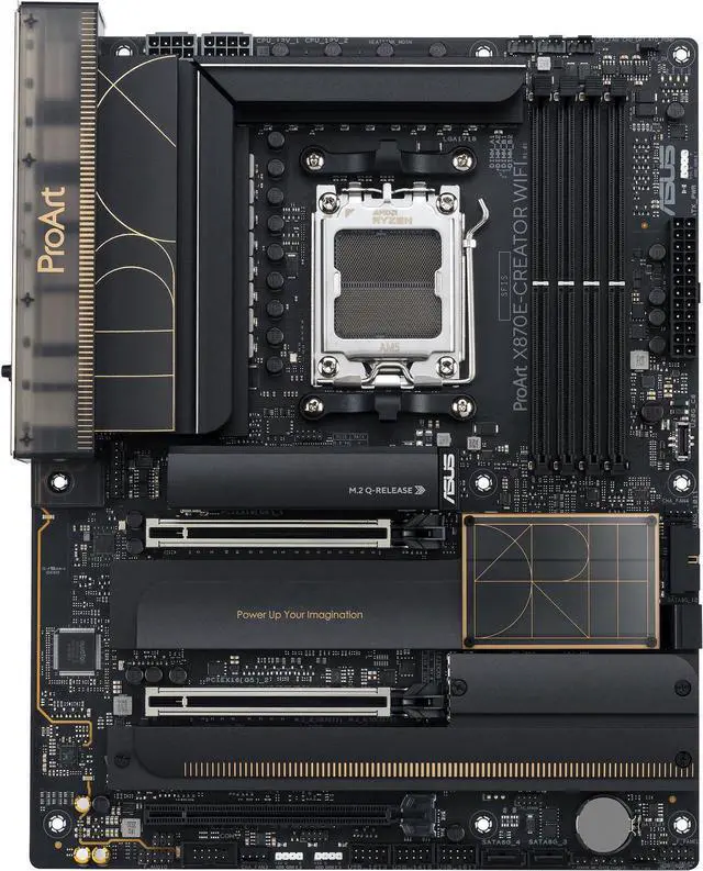 Alt view image 2 of 7 - ASUS ProArt X870E-CREATOR WIFI Motherboard & AMD Ryzen 9 9900X3D CPU Combo, AM5 ATX , PCIe 5.0 x16 slots with full support for next-gen GPUs, DDR5, dual USB4, 10 Gb & 2.5 Gb LAN, WiFi 7, four M.2 slot
