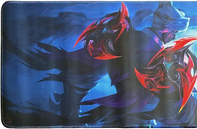 Alt view image 2 of 5 - Logitech League of Legends DESK MAT Large Fine Surface gaming Mouse Pad, 32*12*0.2 in, Long Thickened, Non-Slip Rubber Backing, Low Friction, 80cm*30cm*0.3cm,LOL Zed (the Master of Shadows) blue