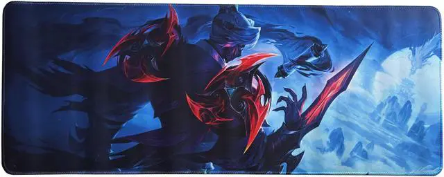 Main image of Logitech League of Legends DESK MAT Large Fine Surface gaming Mouse Pad, 32*12*0.2 in, Long Thickened, Non-Slip Rubber Backing, Low Friction, 80cm*30cm*0.3cm,LOL Zed (the Master of Shadows) blue