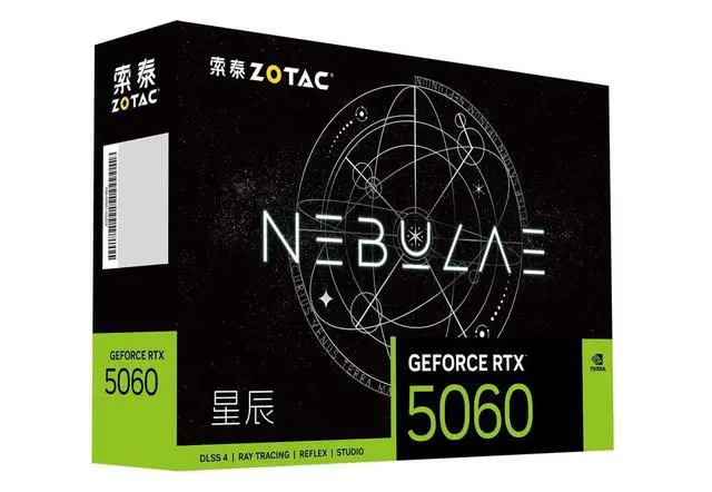Alt view image 5 of 6 - ZOTAC GAMING GeForce RTX5060 8G NEBULAE HA graphics card, DLSS 4 8GB GDDR7 128-bit 28 Gbps PCIE 5.0 Gaming Graphics Card