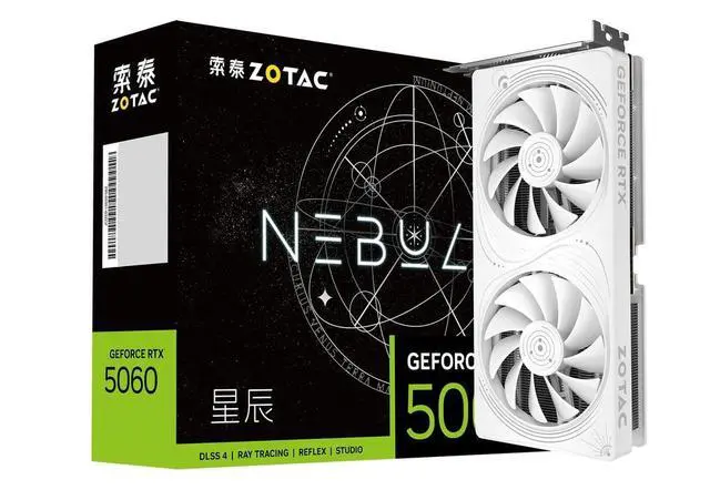 Alt view image 6 of 6 - ZOTAC GAMING GeForce RTX5060 8G NEBULAE HA graphics card, DLSS 4 8GB GDDR7 128-bit 28 Gbps PCIE 5.0 Gaming Graphics Card