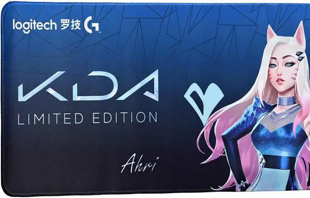 Alt view image 4 of 5 - Logitech League of Legends DESK MAT Large Fine Surface gaming Mouse Pad, 32*12*0.2 in, Long Thickened, Non-Slip Rubber Backing, Low Friction, 80cm*30cm*0.3cm,LOL KDA Ahri blue