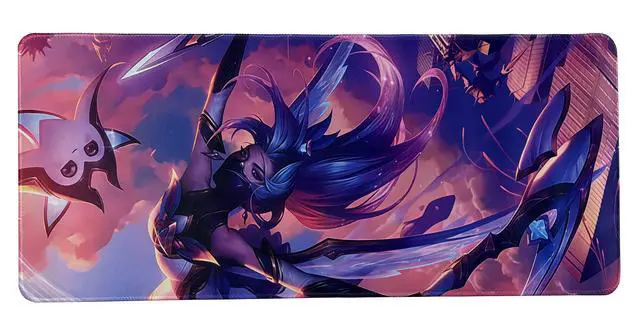 Main image of Logitech League of Legends DESK MAT Large Fine Surface gaming Mouse Pad, 32*12*0.2 in, Long Thickened, Non-Slip Rubber Backing, Low Friction, 80cm*30cm*0.3cm,LOL Akali purple