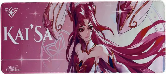 Main image of Logitech League of Legends DESK MAT Large Fine Surface gaming Mouse Pad, 32*12*0.2 in, Long Thickened, Non-Slip Rubber Backing, Low Friction, 80cm*30cm*0.3cm,LOL Star Guardian Kaisa Pink