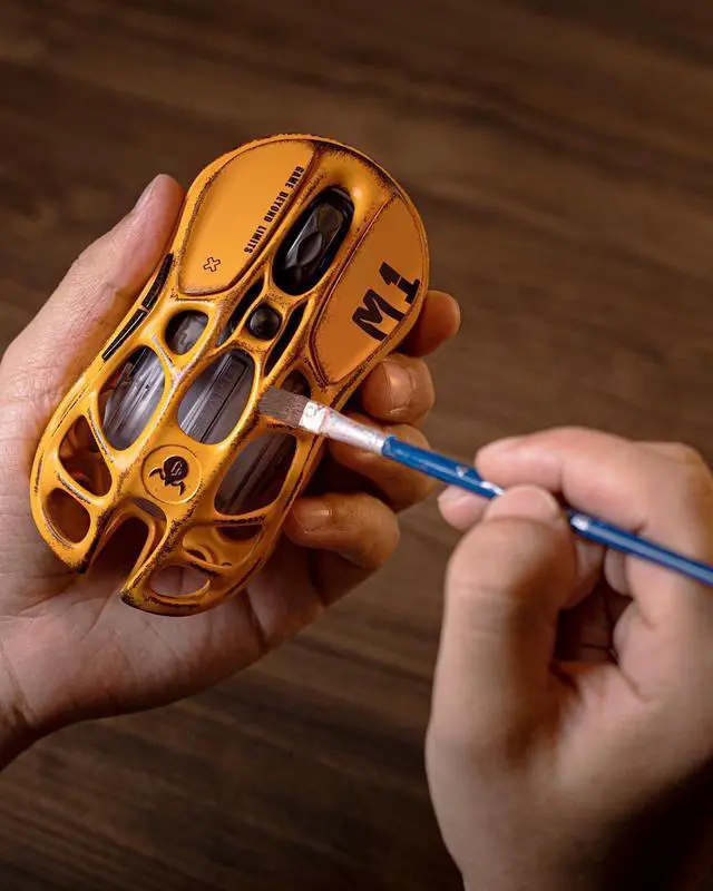 Alt view image 2 of 4 - GravaStar Mercury M1 Pro Gaming Mouse, Lightweight Magnesium Alloy, 26,000 DPI, PAW3395DM Sensor, 5 Programmable Buttons, Support Wired/2.4GHz/BT, Up to 200 Hours Battery Life , Battle-Yellow