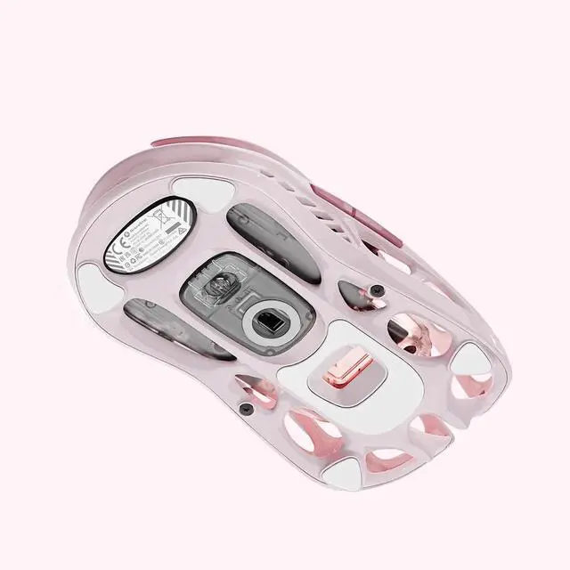 Alt view image 7 of 7 - GravaStar Mercury M1 Pro Wireless Gaming Mouse, Lightweight Magnesium Alloy, 26,000 DPI, PAW3395DM Sensor, 5 Programmable Buttons, Support Wired/2.4GHz/BT, Up to 200 Hours Battery Life , Gradient Pink