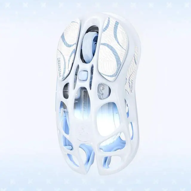 Alt view image 4 of 6 - GravaStar Mercury M1 Pro Gaming Mouse, 78g Lightweight Magnesium Alloy, 26,000 DPI, PAW3395DM Sensor, 5 Programmable Buttons, Support Wired/2.4GHz/BT, Up to 200 Hours Battery Life, blue