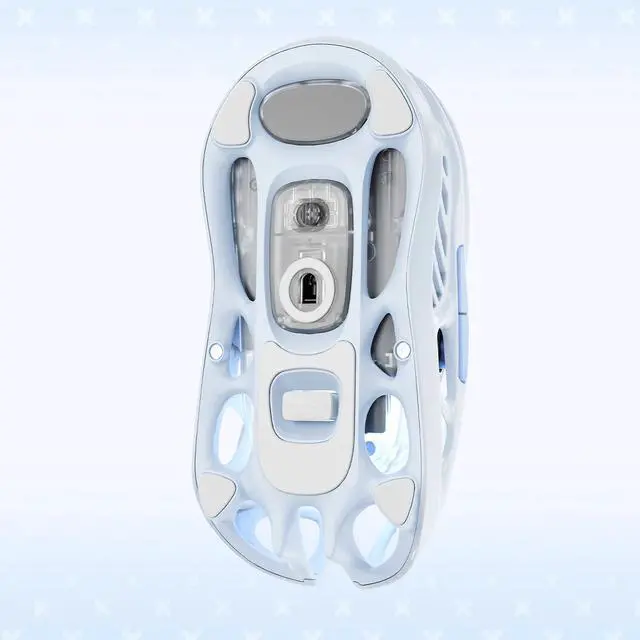 Alt view image 5 of 6 - GravaStar Mercury M1 Pro Gaming Mouse, 78g Lightweight Magnesium Alloy, 26,000 DPI, PAW3395DM Sensor, 5 Programmable Buttons, Support Wired/2.4GHz/BT, Up to 200 Hours Battery Life, blue