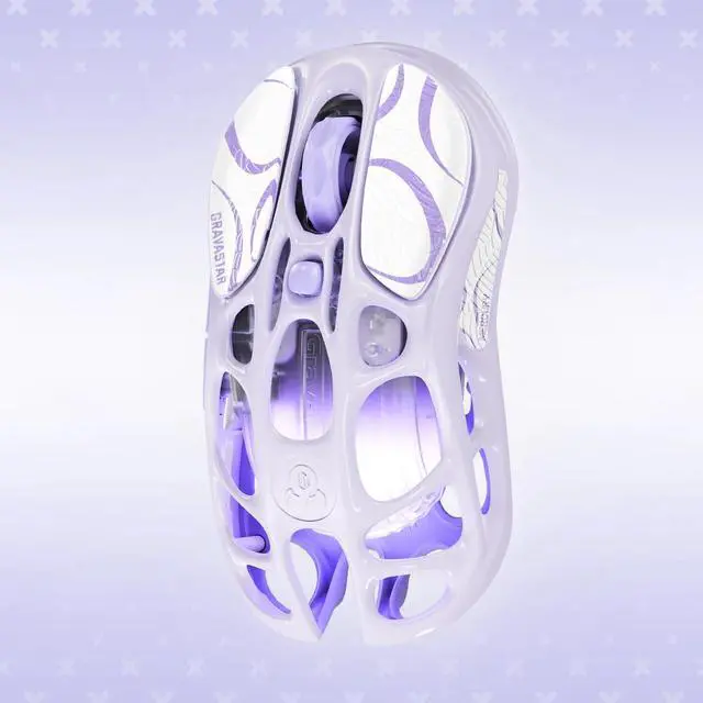 Alt view image 5 of 7 - GravaStar Mercury M1 Pro Gaming Mouse, Lightweight Magnesium Alloy, 26,000 DPI, PAW3395DM Sensor, 5 Programmable Buttons, Support Wired/2.4GHz/BT, Up to 200 Hours Battery Life , Lavender Purple