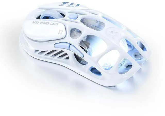 Alt view image 5 of 5 - GravaStar Mercury M1 Pro Gaming Mouse, 78g Lightweight Magnesium Alloy, 26,000 DPI, PAW3395DM Sensor, 5 Programmable Buttons, Support Wired/2.4GHz/BT, Up to 200 Hours Battery Life,Ice Blue