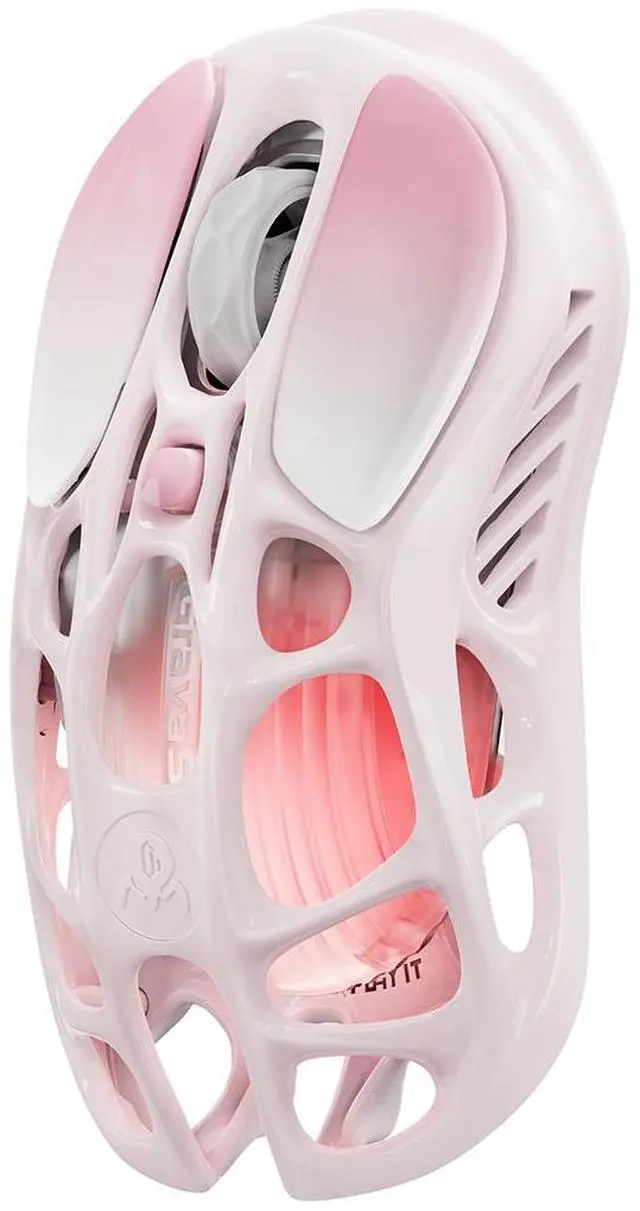 Alt view image 2 of 7 - GravaStar Mercury M1 Pro Wireless Gaming Mouse, Lightweight Magnesium Alloy, 26,000 DPI, PAW3395DM Sensor, 5 Programmable Buttons, Support Wired/2.4GHz/BT, Up to 200 Hours Battery Life , Sakura Pink