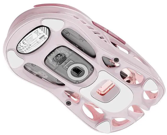 Alt view image 7 of 7 - GravaStar Mercury M1 Pro Wireless Gaming Mouse, Lightweight Magnesium Alloy, 26,000 DPI, PAW3395DM Sensor, 5 Programmable Buttons, Support Wired/2.4GHz/BT, Up to 200 Hours Battery Life , Sakura Pink