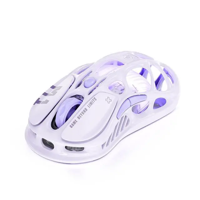 Alt view image 4 of 6 - GravaStar Mercury M1 Pro Gaming Mouse, Lightweight Magnesium Alloy, 26,000 DPI, PAW3395DM Sensor, 5 Programmable Buttons, Support Wired/2.4GHz/BT, Up to 200 Hours Battery Life , Lavender Purple
