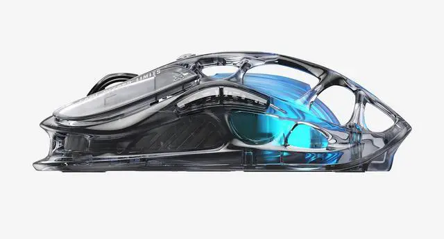 Alt view image 4 of 5 - GravaStar Mercury M2 Wireless Gaming Mouse with , 26,000 DPI, PAW3395DM Sensor -79g Lightweight Hollowed-Out Design -5 Programmable Buttons -5 Dynamic Lightsync RGB , Transparent Black