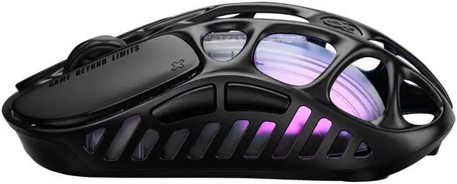 Alt view image 3 of 5 - GravaStar Mercury X Wireless Gaming Mouse , 32,000 DPI PAW 3950 Sensor, 1000Hz Polling Rate, Only 49g, Magnesium Alloy Hollow Frame, RGB Lighting, 5 Programmable Buttons , Galaxy Black