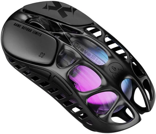 Alt view image 4 of 5 - GravaStar Mercury X Wireless Gaming Mouse , 32,000 DPI PAW 3950 Sensor, 1000Hz Polling Rate, Only 49g, Magnesium Alloy Hollow Frame, RGB Lighting, 5 Programmable Buttons , Galaxy Black