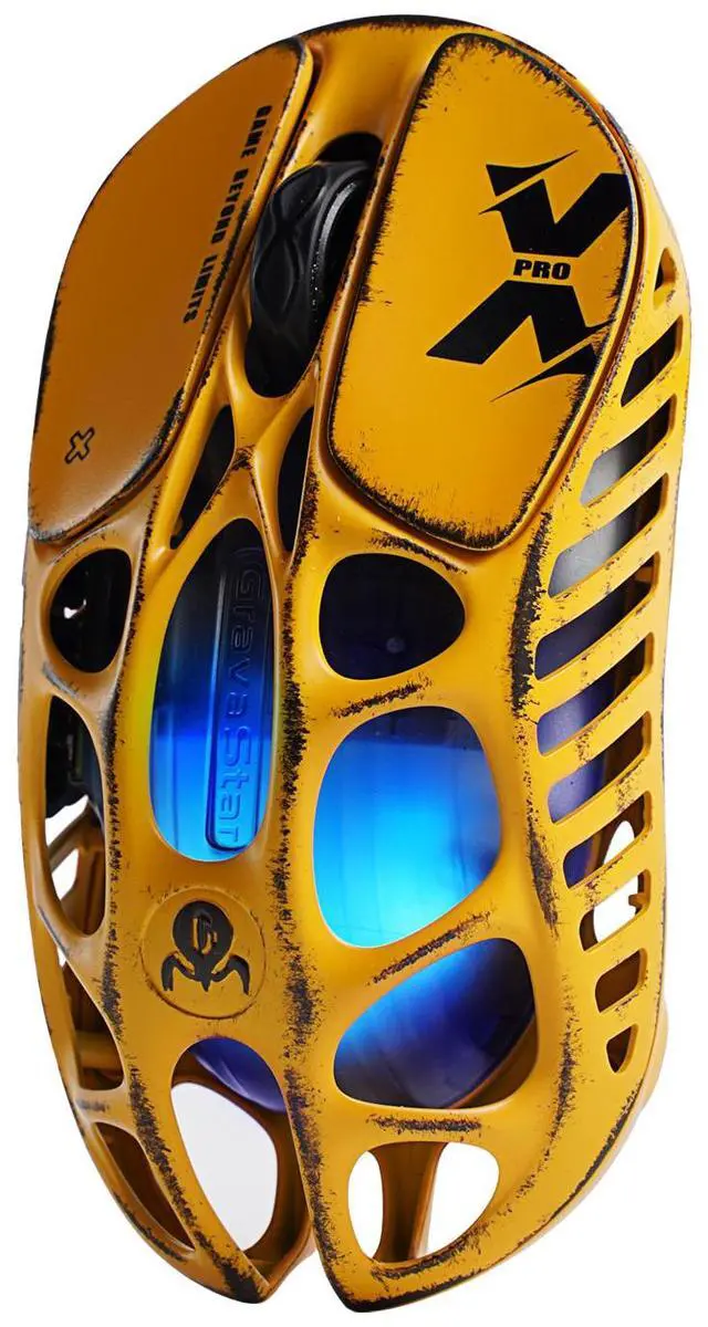 Main image of GravaStar Mercury X Pro Wireless Gaming Mouse, Come with 8K Dongle , 32,000 DPI PAW 3950 Sensor, 8,000Hz Polling Rate,, Magnesium Alloy Hollow Frame, RGB Lighting, 5 Programmable Buttons ,Worn-Yellow
