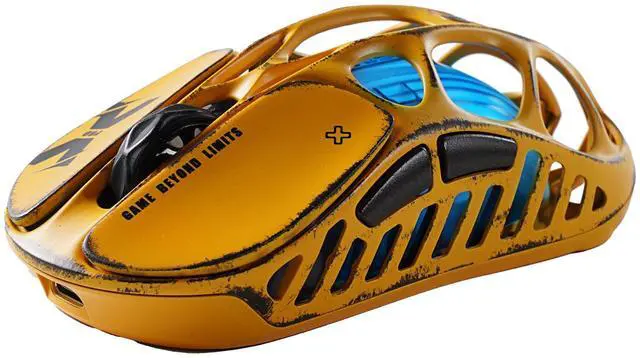 Alt view image 5 of 5 - GravaStar Mercury X Pro Wireless Gaming Mouse, Come with 8K Dongle , 32,000 DPI PAW 3950 Sensor, 8,000Hz Polling Rate,, Magnesium Alloy Hollow Frame, RGB Lighting, 5 Programmable Buttons ,Worn-Yellow