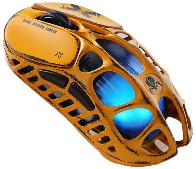 Alt view image 4 of 5 - GravaStar Mercury X Pro Wireless Gaming Mouse, Come with 8K Dongle , 32,000 DPI PAW 3950 Sensor, 8,000Hz Polling Rate,, Magnesium Alloy Hollow Frame, RGB Lighting, 5 Programmable Buttons ,Worn-Yellow