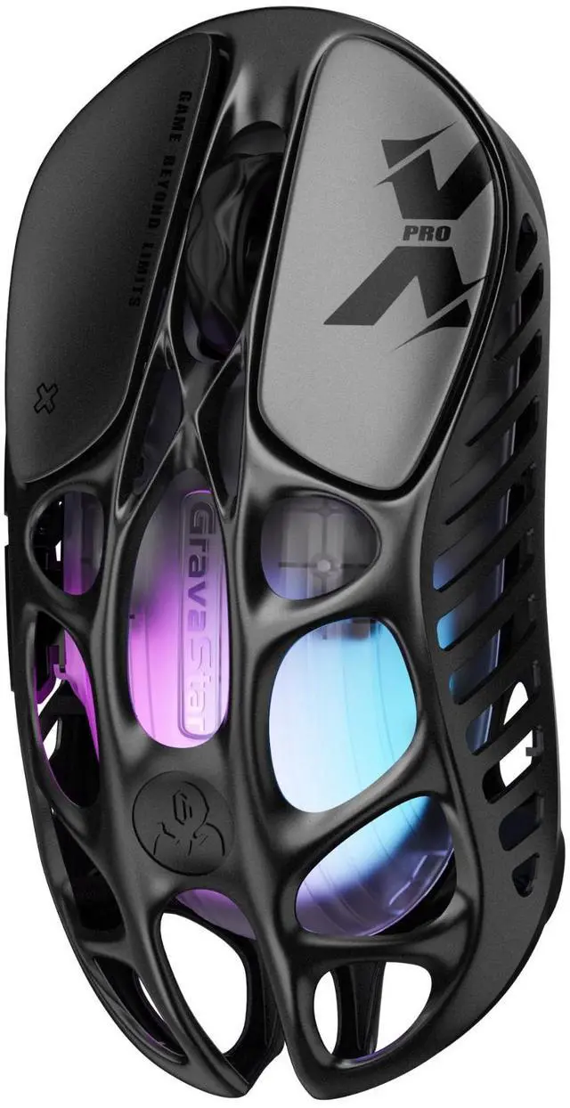 Alt view image 2 of 6 - GravaStar Mercury X Pro Wireless Gaming Mouse, Come with 8K Dongle , 32,000 DPI PAW 3950 Sensor, 8,000Hz Polling Rate, Magnesium Alloy Hollow Frame, RGB Lighting, 5 Programmable Buttons , Galaxy Black