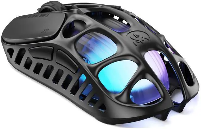 Alt view image 3 of 6 - GravaStar Mercury X Pro Wireless Gaming Mouse, Come with 8K Dongle , 32,000 DPI PAW 3950 Sensor, 8,000Hz Polling Rate, Magnesium Alloy Hollow Frame, RGB Lighting, 5 Programmable Buttons , Galaxy Black