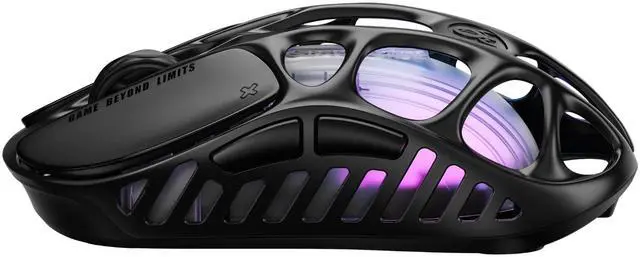 Alt view image 4 of 6 - GravaStar Mercury X Pro Wireless Gaming Mouse, Come with 8K Dongle , 32,000 DPI PAW 3950 Sensor, 8,000Hz Polling Rate, Magnesium Alloy Hollow Frame, RGB Lighting, 5 Programmable Buttons , Galaxy Black