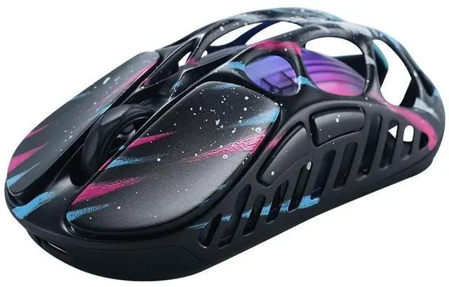 Alt view image 4 of 6 - GravaStar Mercury X Pro Wireless Gaming Mouse, Come with 8K Dongle, 32,000 DPI PAW 3950 Sensor, 8,000Hz Polling Rate, Magnesium Alloy Hollow Frame, RGB Lighting, 5 Programmable Buttons ,Neon Graffiti