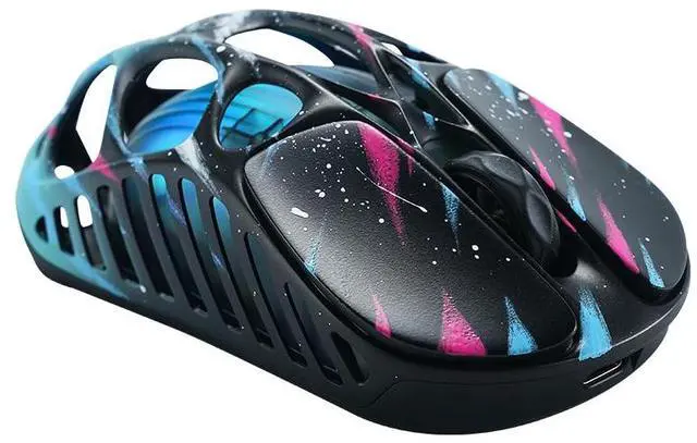 Alt view image 6 of 6 - GravaStar Mercury X Pro Wireless Gaming Mouse, Come with 8K Dongle, 32,000 DPI PAW 3950 Sensor, 8,000Hz Polling Rate, Magnesium Alloy Hollow Frame, RGB Lighting, 5 Programmable Buttons ,Neon Graffiti