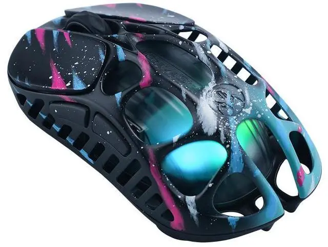 Alt view image 5 of 6 - GravaStar Mercury X Pro Wireless Gaming Mouse, Come with 8K Dongle, 32,000 DPI PAW 3950 Sensor, 8,000Hz Polling Rate, Magnesium Alloy Hollow Frame, RGB Lighting, 5 Programmable Buttons ,Neon Graffiti
