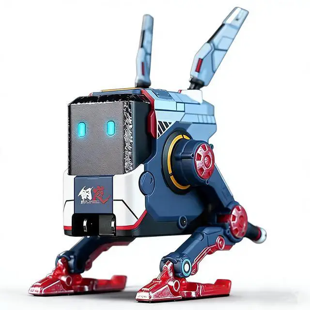 Alt view image 2 of 2 - GravaStar 65W USB C Charger, Alpha65 Robot Fast GaN Charger Block, 3-Port Fast Power Adapter, Foldable Compact Wall USB C Charger for iPhone, MacBook, iPad, Galaxy S23/S24, Steam Deck , Black-Blue-Red