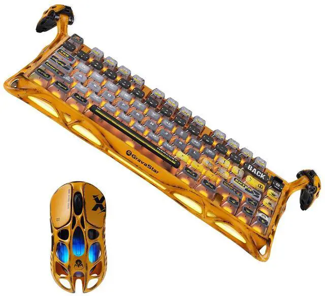 Main image of GravaStar Combo: Mercury X Wireless Gaming Mouse & Cocoon Magnetic Switch Keyboard K1 PRO - 32000 DPI PAW3950, 49g, 1000Hz/8K Polling Rate, 6 Buttons, RGB, Wired, Aluminum Frame,Battle-Worn Yellow
